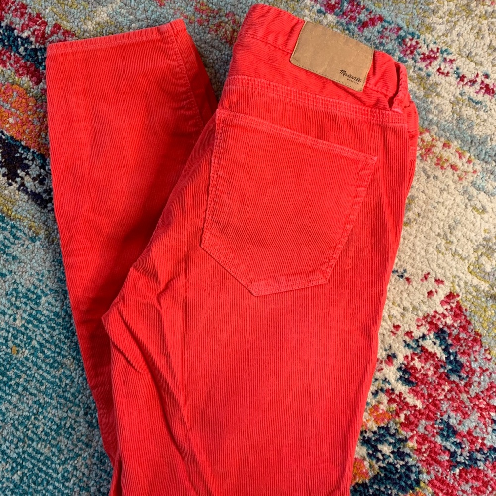 Madewell skinny Coral corduroys size 27